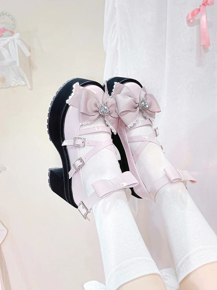 Transfer Student Jirai Kei Virtual Lover Black White Pink Blue High Heels Shoes - Image 7