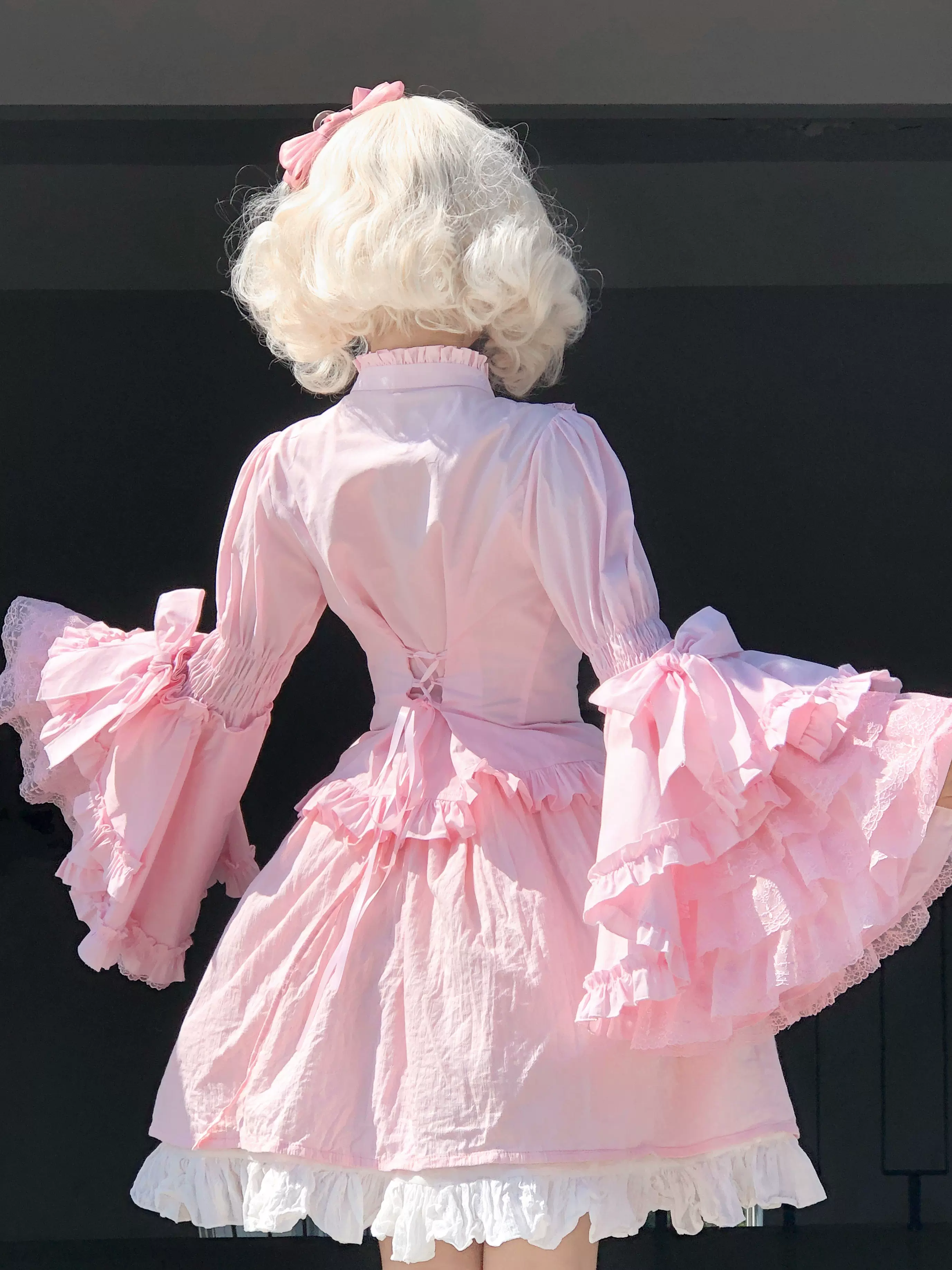 Twilight Lolita Plus Size Doll Collar Long Bell Sleeve Blouse Shirt - Image 11