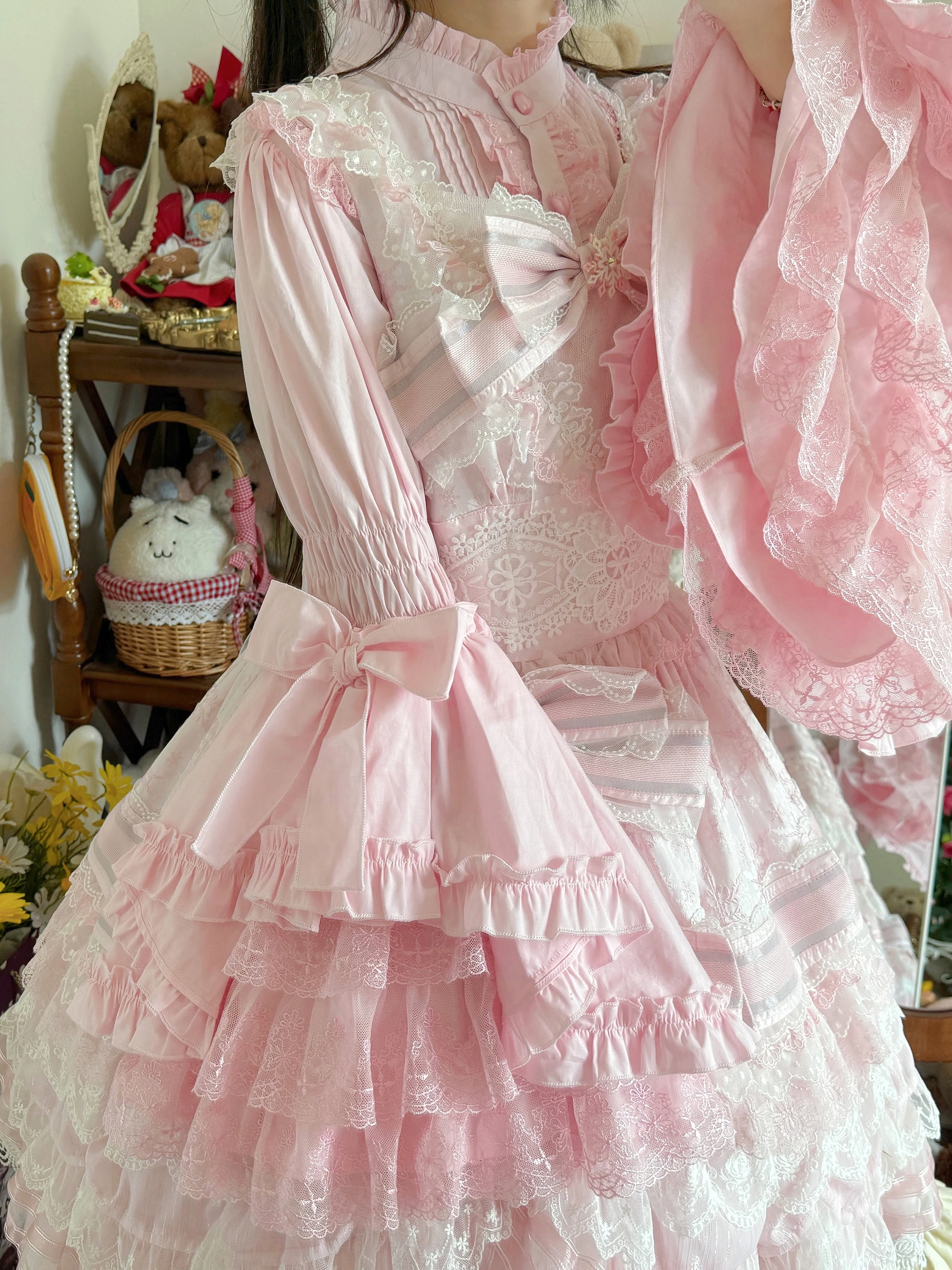 Twilight Lolita Plus Size Doll Collar Long Bell Sleeve Blouse Shirt - Image 16