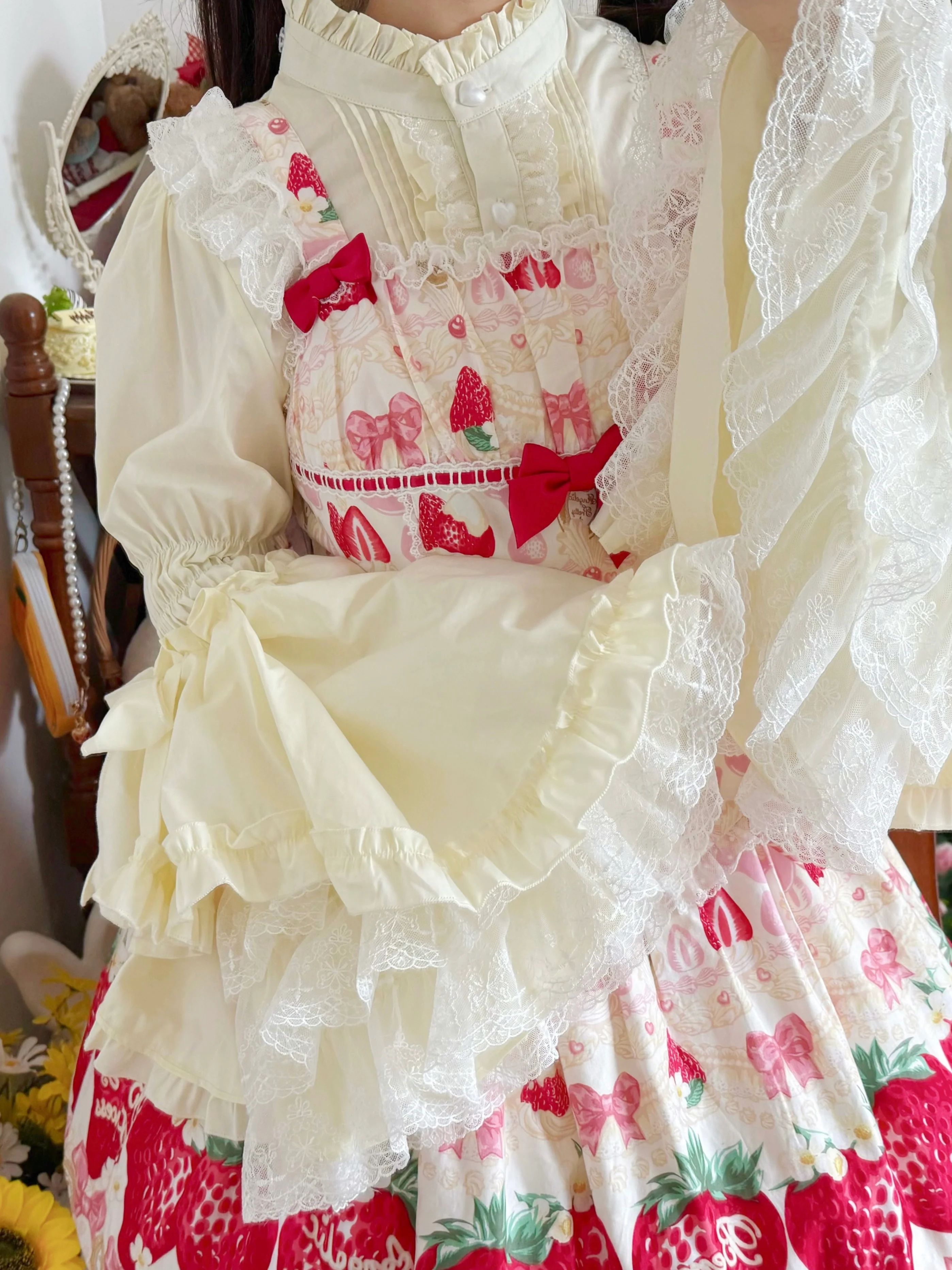 Twilight Lolita Plus Size Doll Collar Long Bell Sleeve Blouse Shirt - Image 19