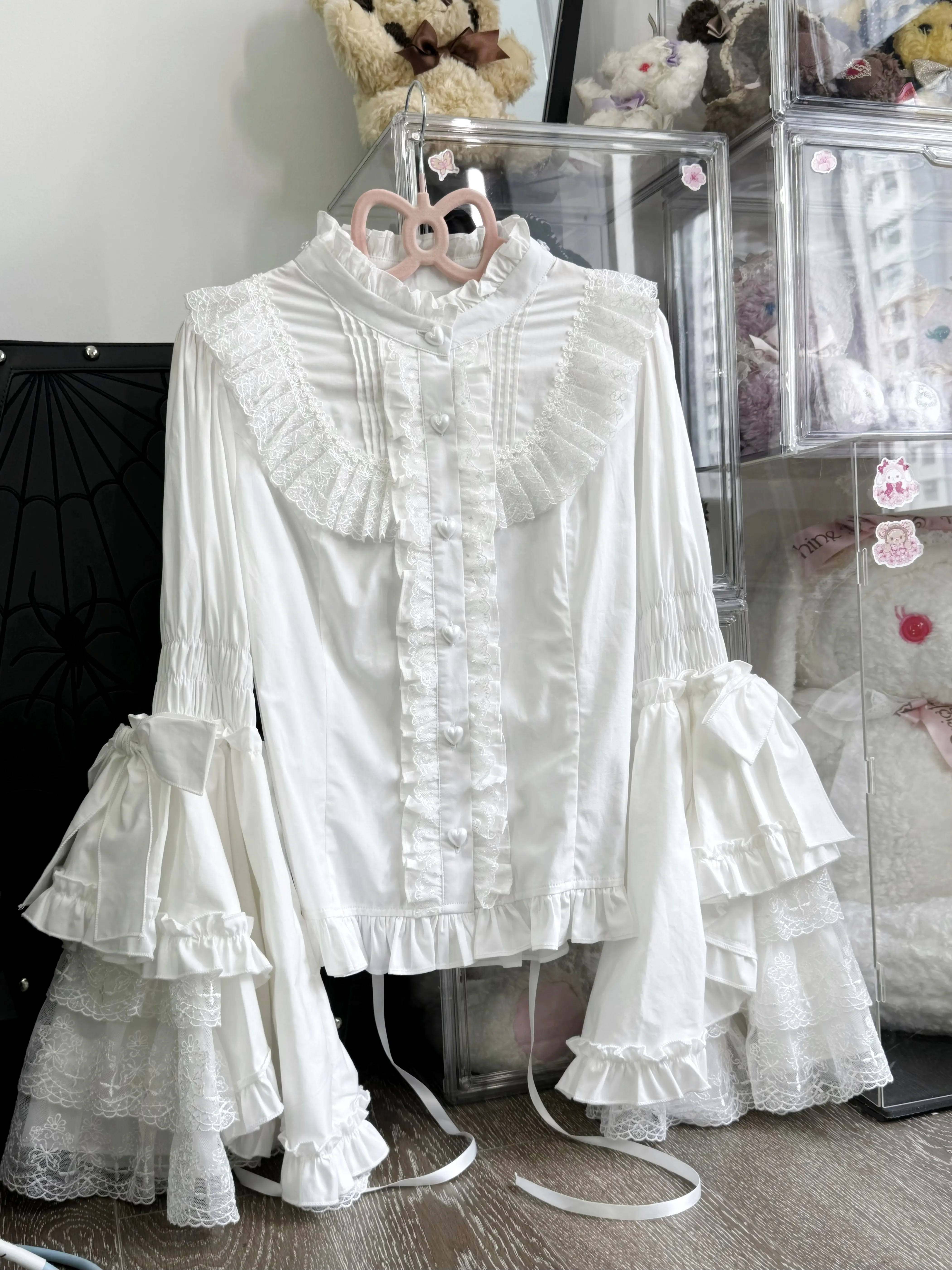 Twilight Lolita Plus Size Doll Collar Long Bell Sleeve Blouse Shirt - Image 3