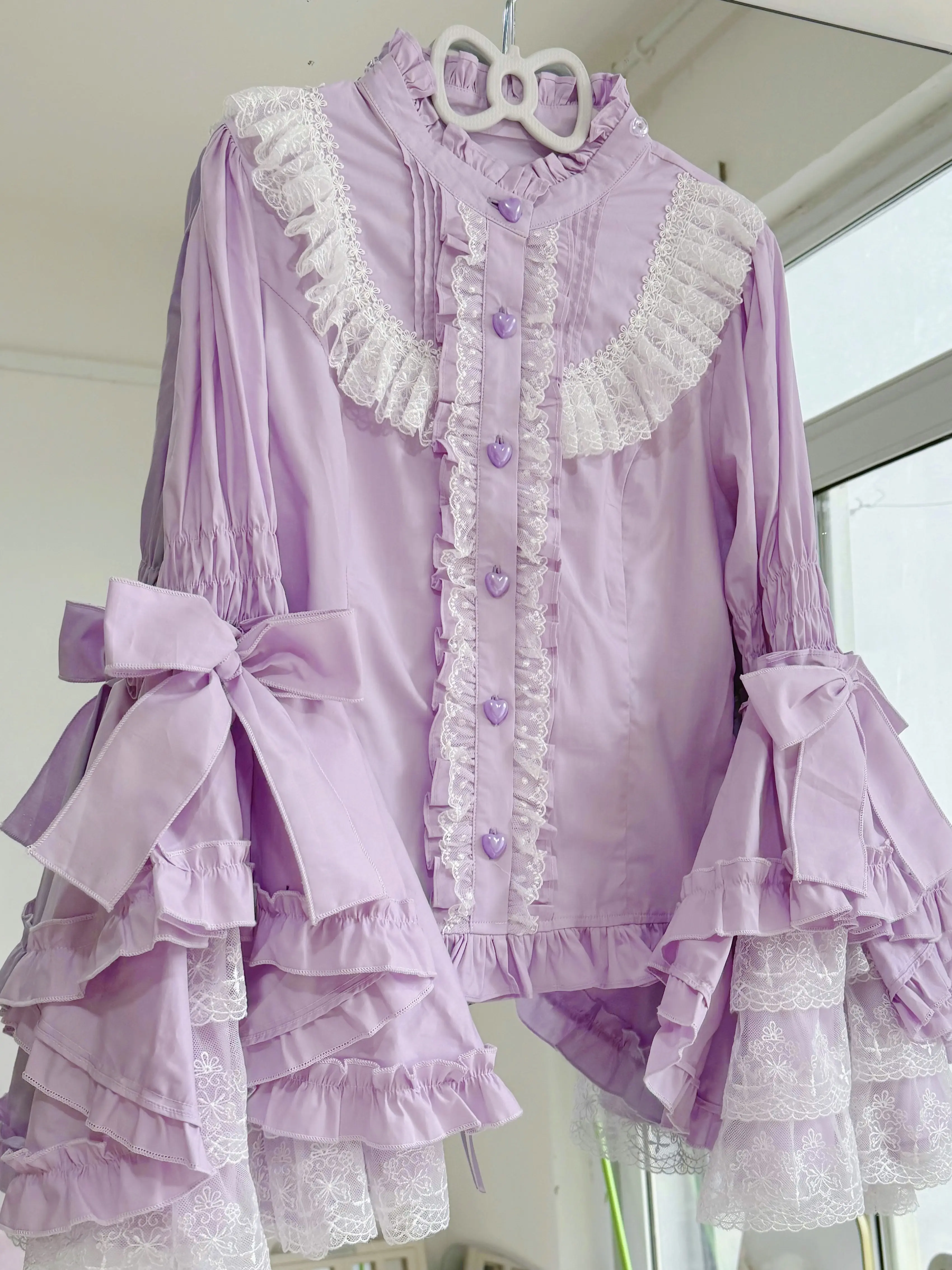 Twilight Lolita Plus Size Doll Collar Long Bell Sleeve Blouse Shirt - Image 6