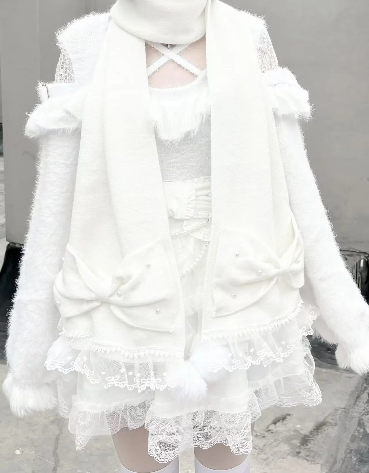 Underground Idol Winter Plaid Pink Blue Black White Scarf Scarves - Image 9