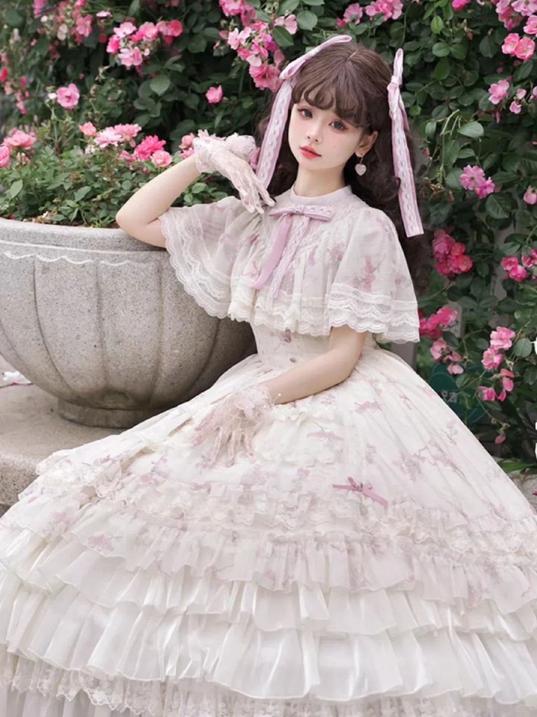Universal Lolita Letters And Poems Bellflower Dress Petticoat Skirt Three Piece Set - Image 4
