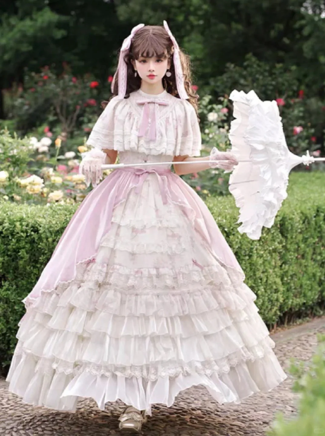 Universal Lolita Letters And Poems Bellflower Dress Petticoat Skirt Three Piece Set - Image 5