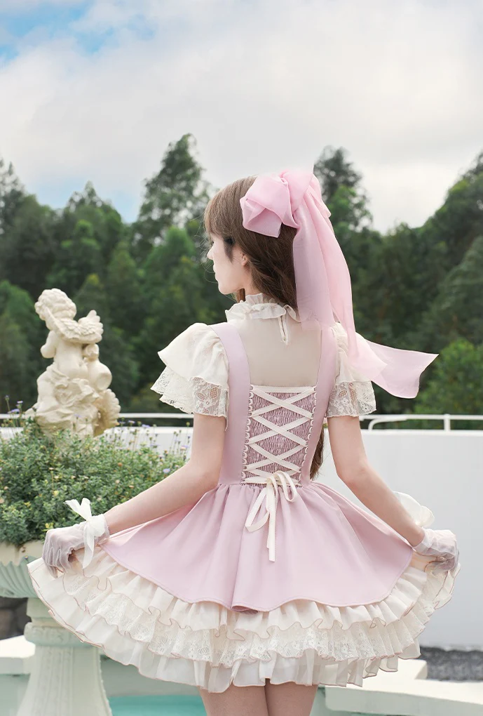 Universal Lolita Love Diary Pink Dress Blouse Undershirt Three Piece Set - Image 4