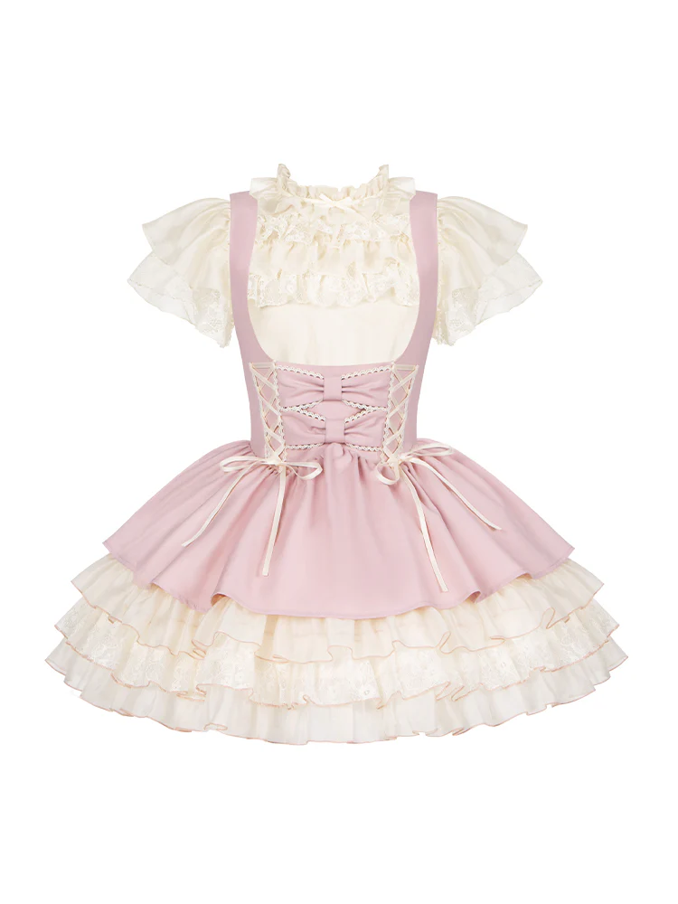 Universal Lolita Love Diary Pink Dress Blouse Undershirt Three Piece Set - Image 7