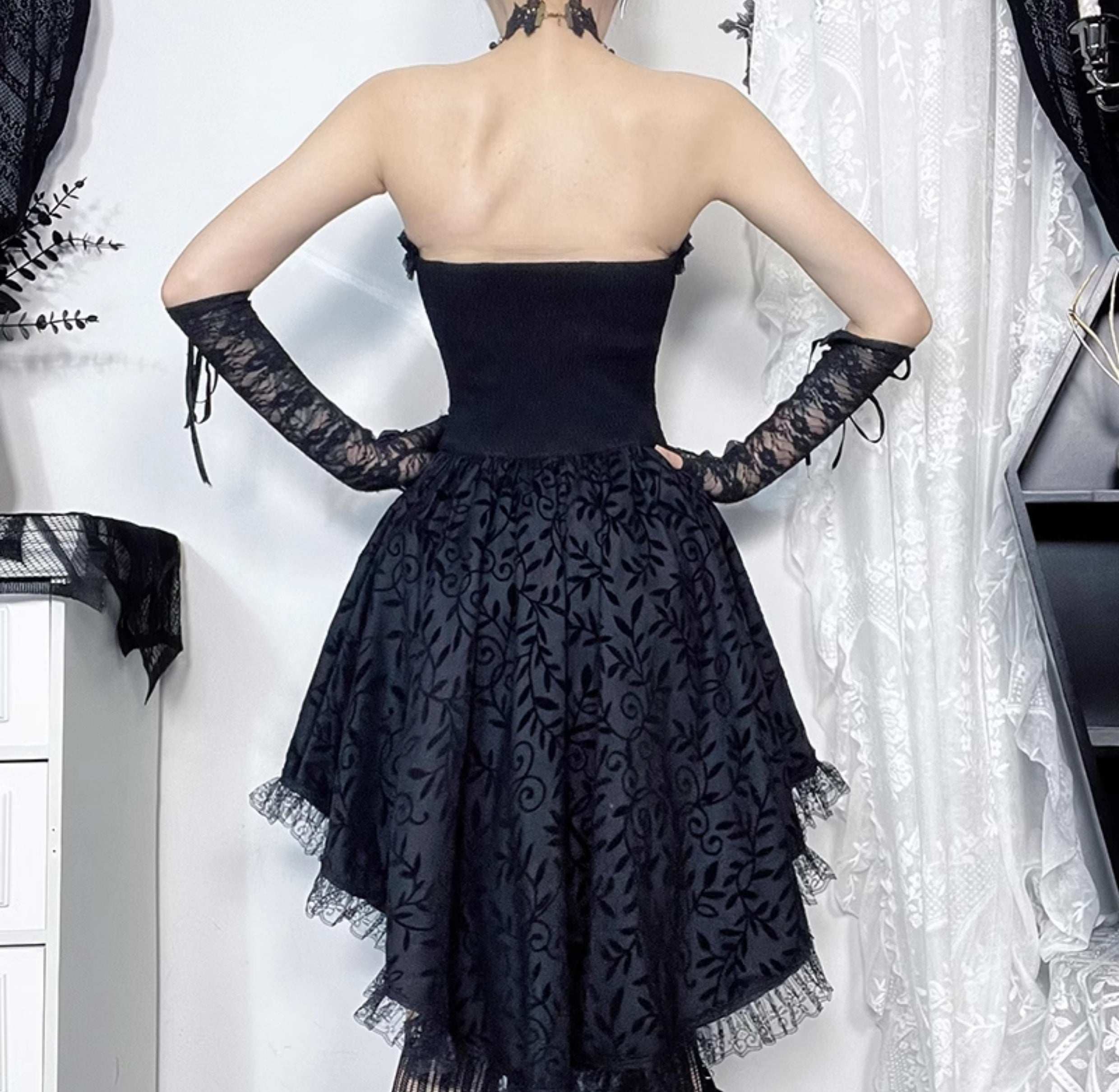 Winged Devil Queen Halloween Black Dress & Shrug Two Piece Set - Image 5