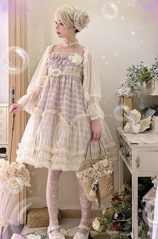 Yarn Cat Wisteria Bubble Purple Lolita Strap Dress - Image 6