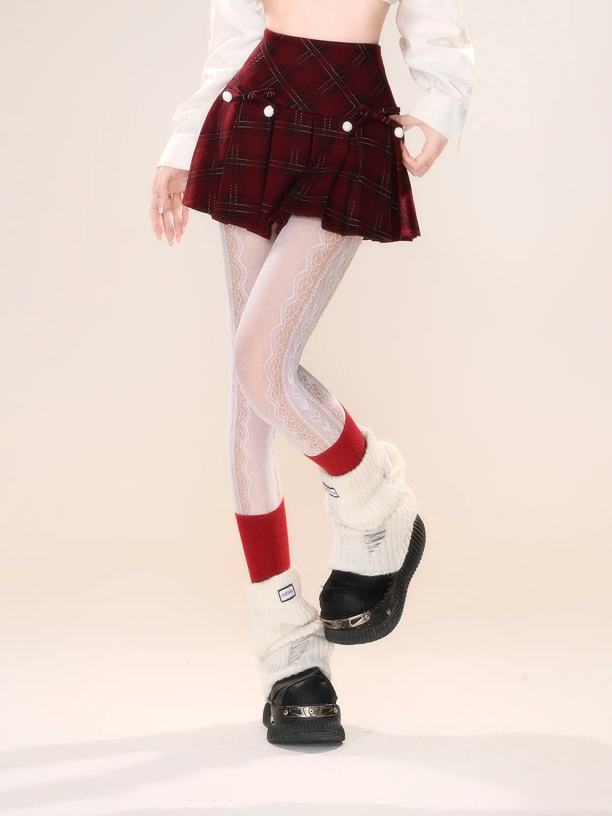 Young Eyes Annual Plaid Red Brown Blue Black Mini Skirt - Image 2