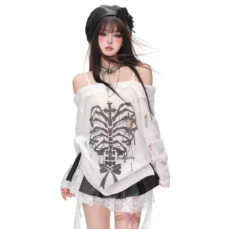 Young Eyes Beauty Bones Black Red White Top - Image 3