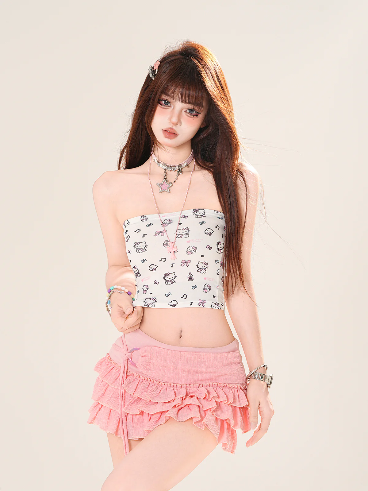 Young Eyes Moe Kitty Pink & Blue Tube Top