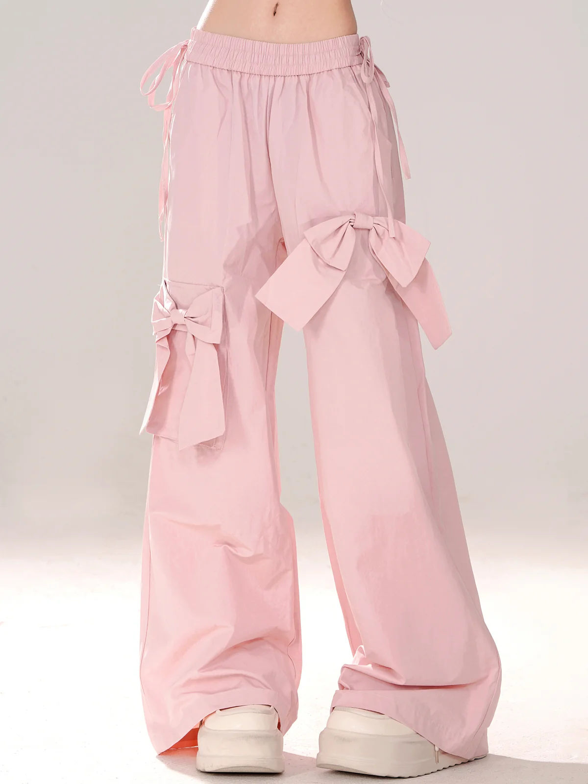 Young Eyes Sweet Girly Bow Pink Elastic Pants - Image 6
